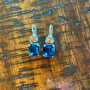 Mariana Sapphire, Bronze Stone & Silver Earrings - Great Condition - See Photos